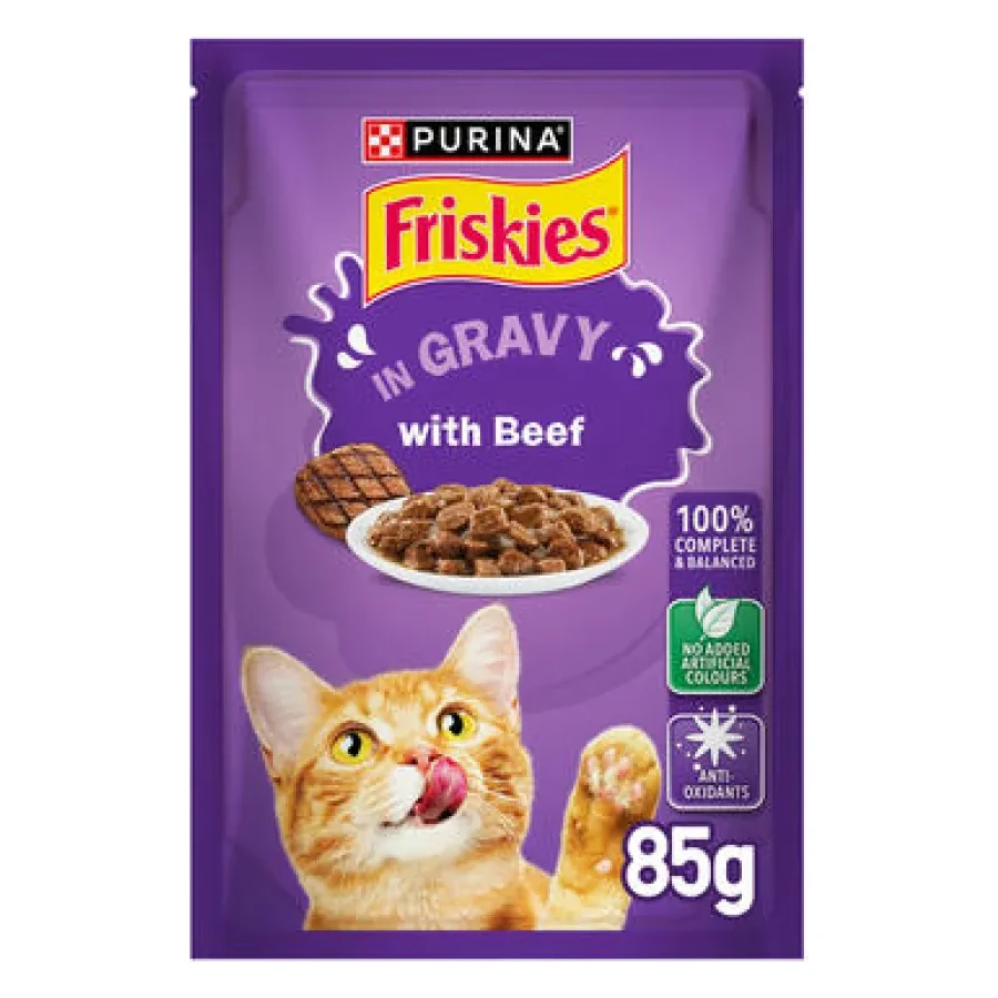 Friskies Beef in Gravy Wet Cat Food, 85g