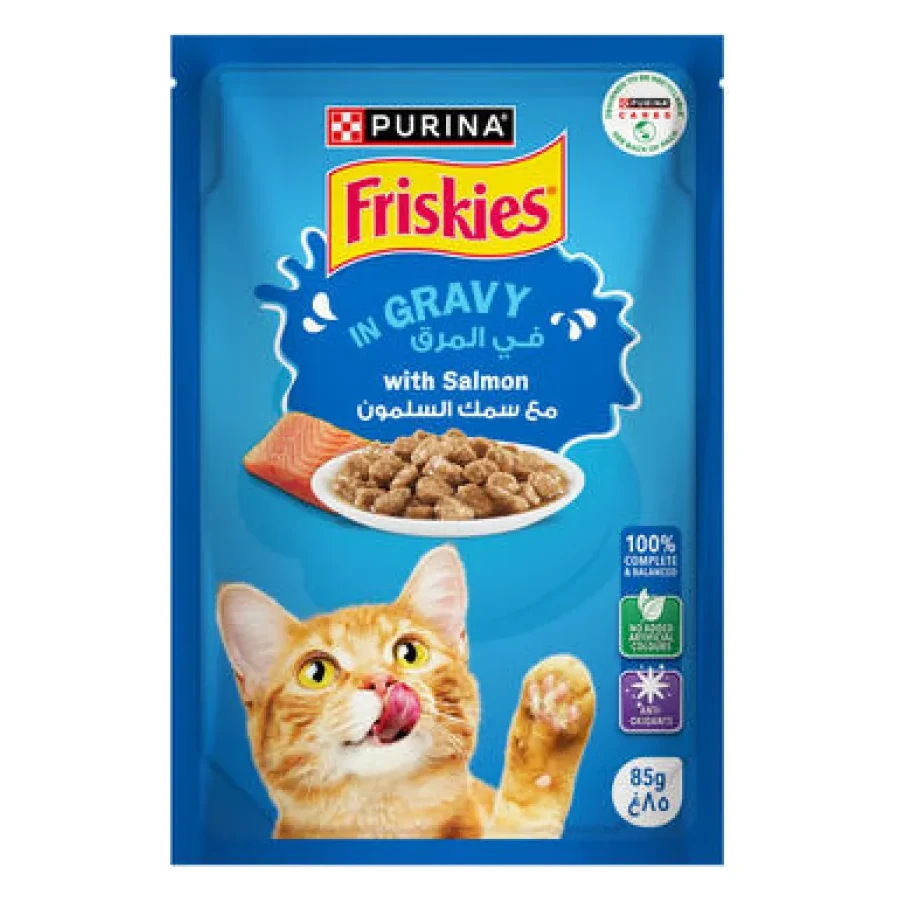 Friskies Salmon in Gravy Wet Cat Food, 85g