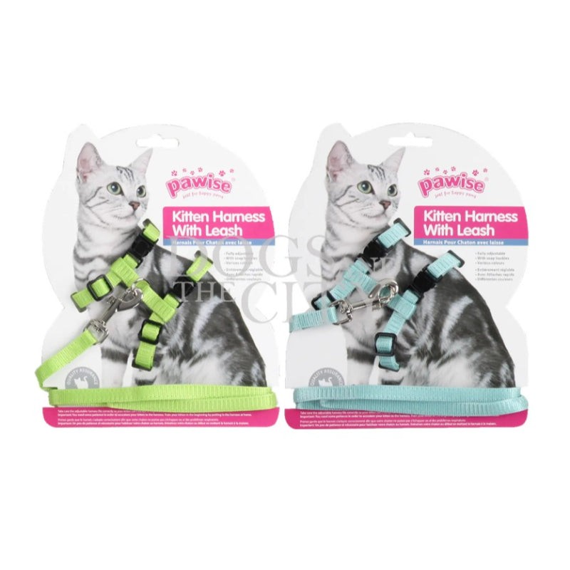 Pawise Cat Harness & Leash - Green