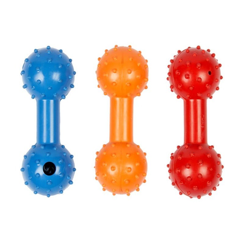 Duvoplus Rubber Dumbell Dog Toy Mix Colors 11cm - Red