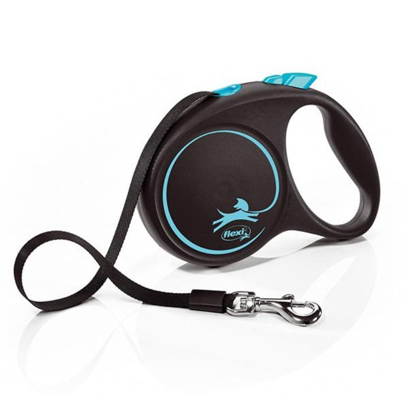 Flexi Black Design Tape Dog Leash M & L 25 to 50kg 5m - Blue / Medium