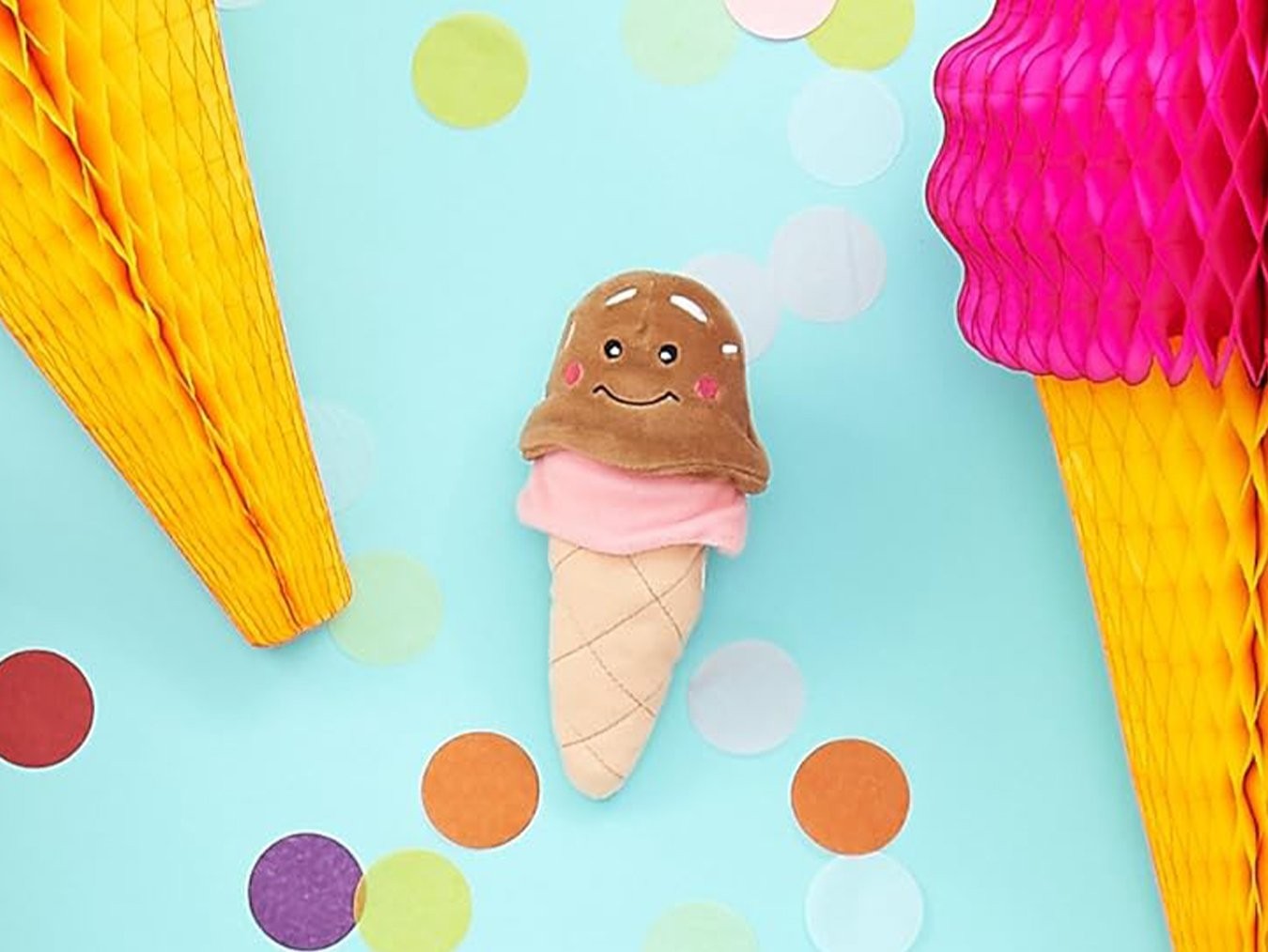 NomNomz Ice Cream | Plush Squeaky Dog Toy | Small Medium Breeds | Machine Washable with Squeakers | ZippyPaws