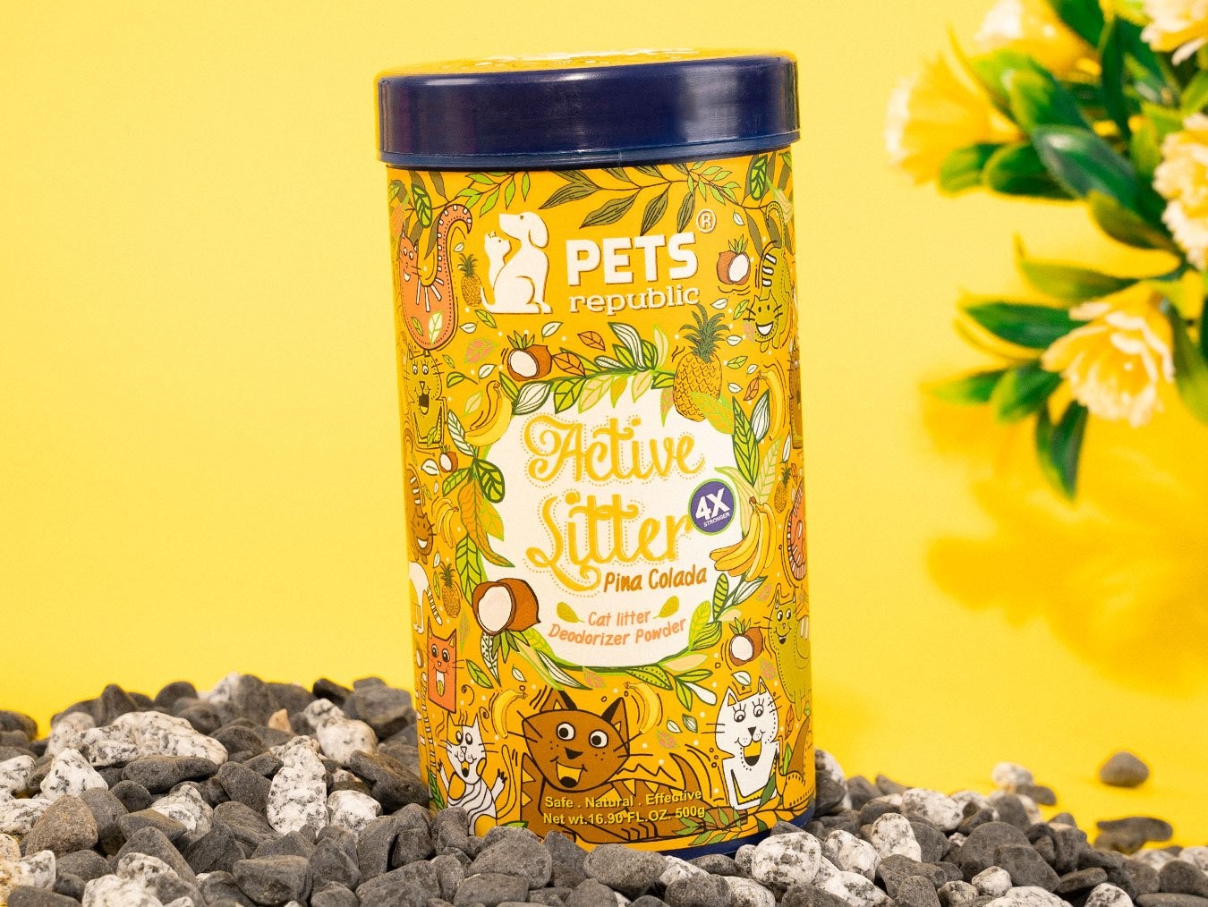 Cat Litter Deodorizer Powder 500g Pina Colada | Eliminates and Neutralizes Odor | Long Lasting | Natural Safe Ingredients | Pets Republic