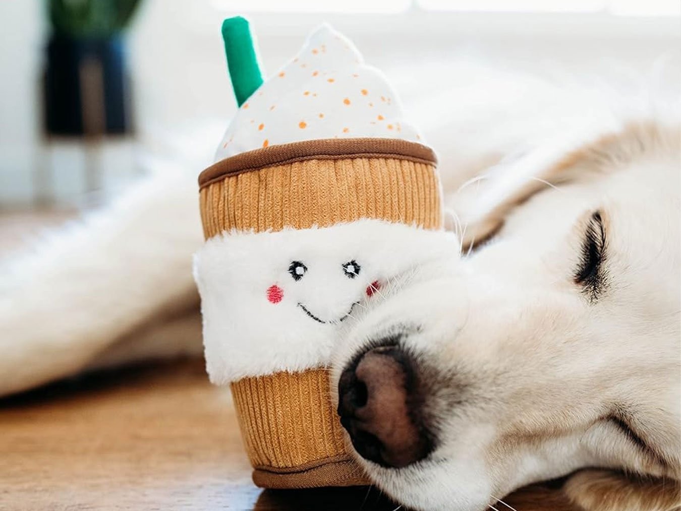 NomNomz Puppucino | Plush Squeaky Dog Toy | Machine Washable with Squeakers | ZippyPaws