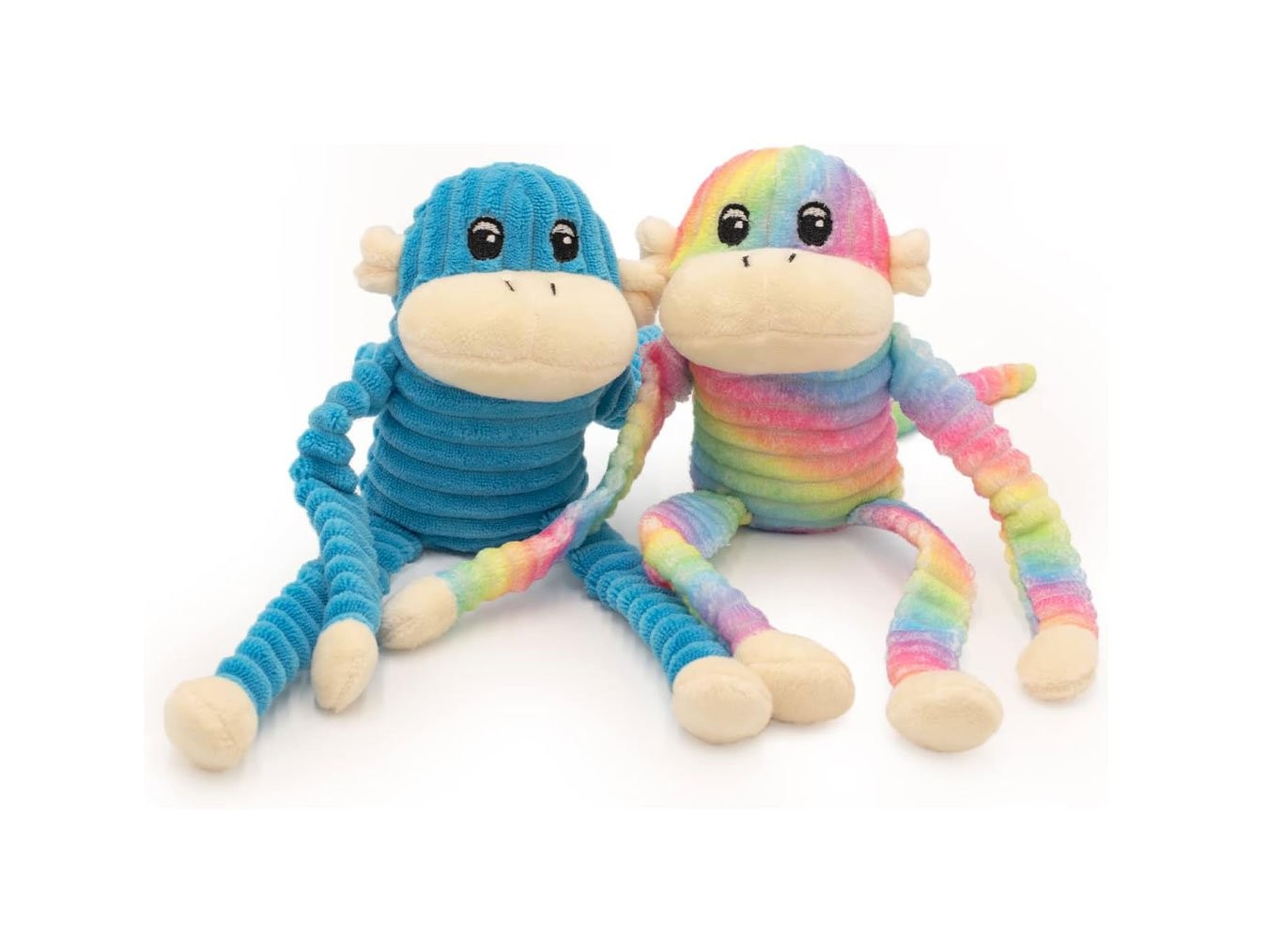 Spencer The Crinkle Monkey 2-Pack | Plush Squeaky Dog Toy | For Small Dog Breeds | Machine Washable with Squeakers | ZippyPaws