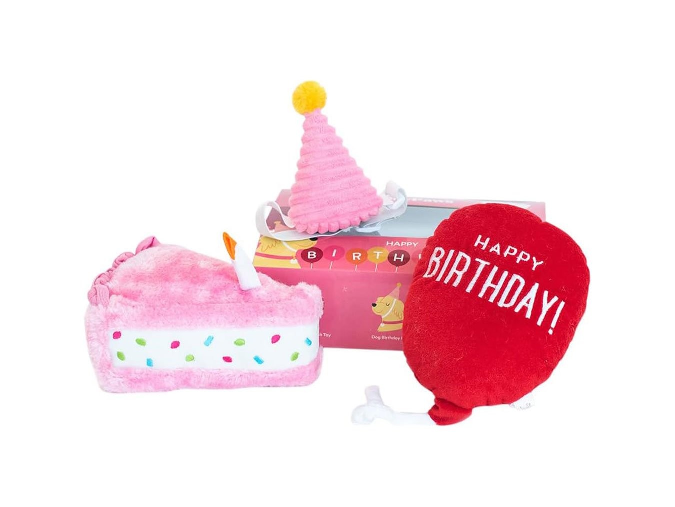 Birthday Gift Box 3 Pack | Plush Dog Toys with Squeakers | Machine Washable | Suitable for All Dogs | ZippyPaws