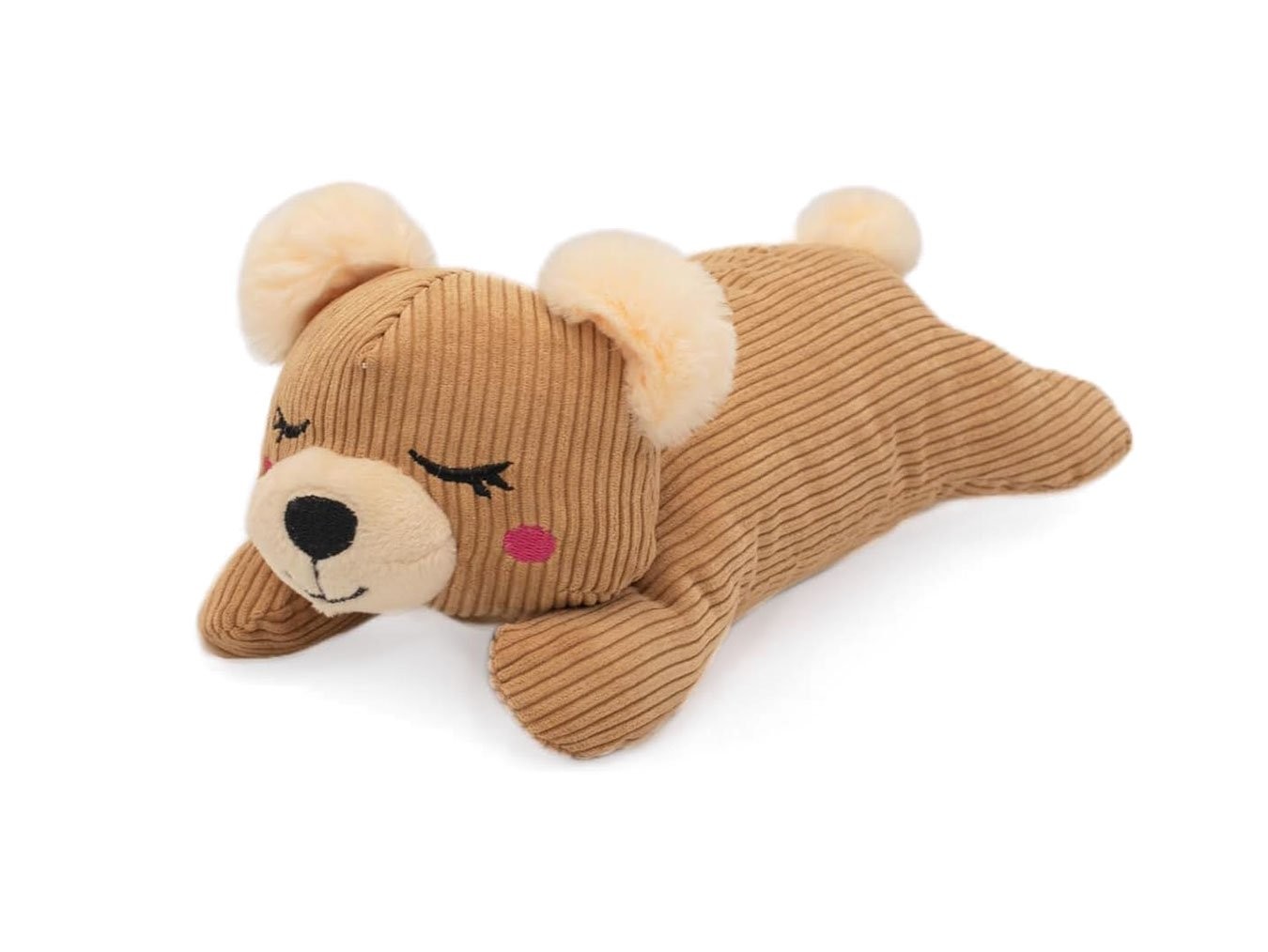 Snoozies Bear | Silent Stuffed Squeaky Dog Toy | All Breeds | Machine Washable | ZippyPaws
