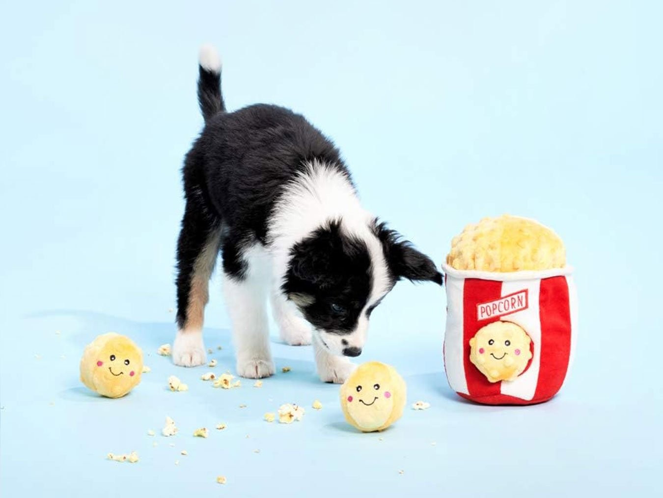 Zippy Burrow Popcorn Bucket | Interactive Squeaky Plush Dog Toy | For Regular Chewers | Machine Washable | ZippyPaws