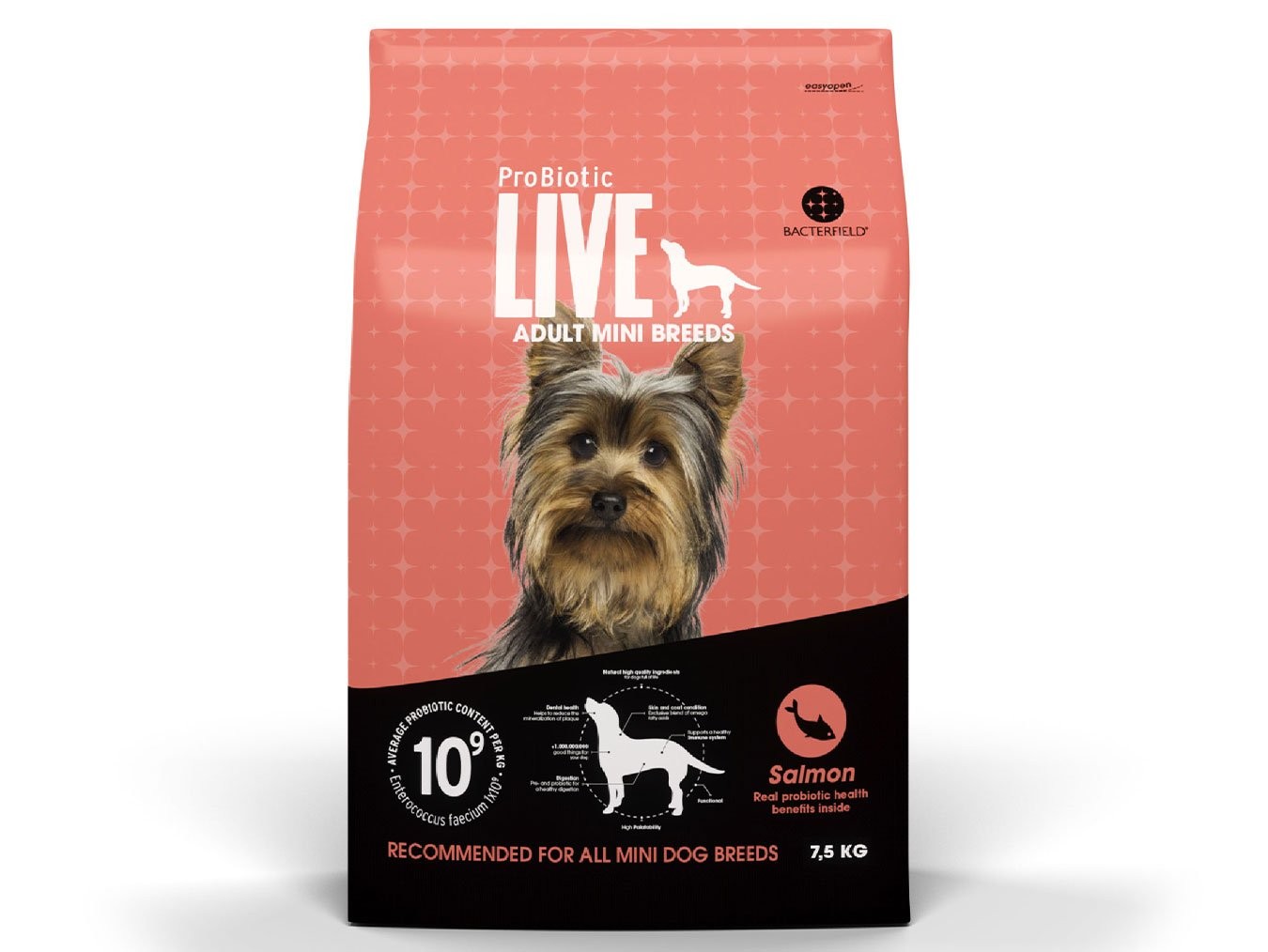 ProBiotic LIVE Adult Mini Breeds Salmon | Probiotic Rich Dry Dog Food | ‎Immune Support | Stomach Intestines | Skin and Coat Health