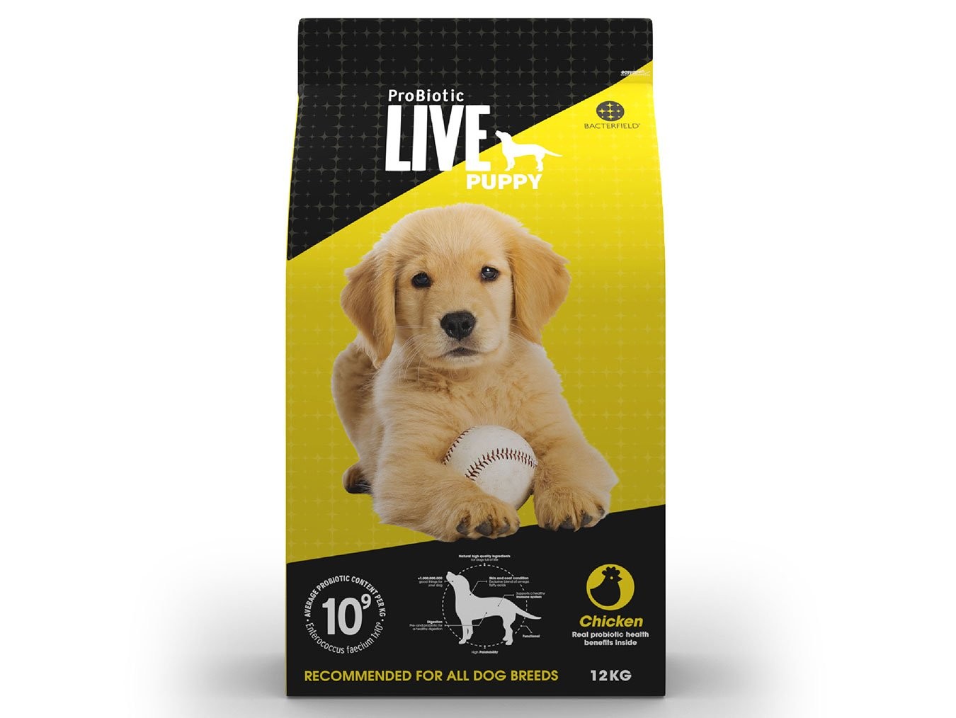 ProBiotic LIVE Puppy Chicken | Probiotic Rich Dry Dog Food | ‎Immune Support | Stomach Intestines | Skin and Coat Health