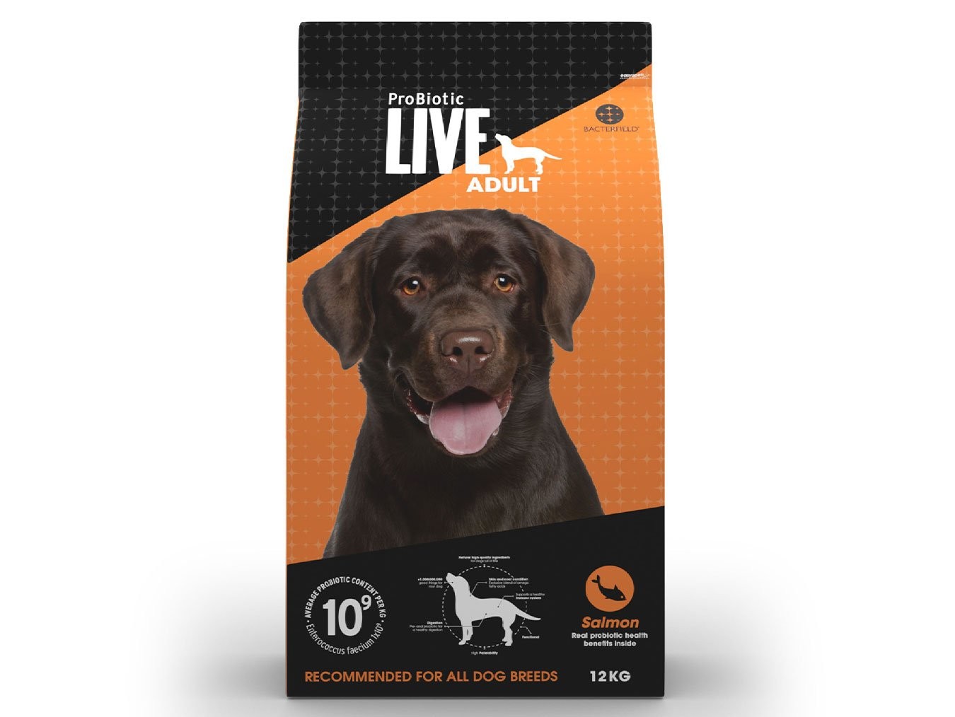ProBiotic LIVE Adult Salmon | Probiotic Rich Dry Dog Food | ‎Immune Support | Stomach Intestines | Skin and Coat Health
