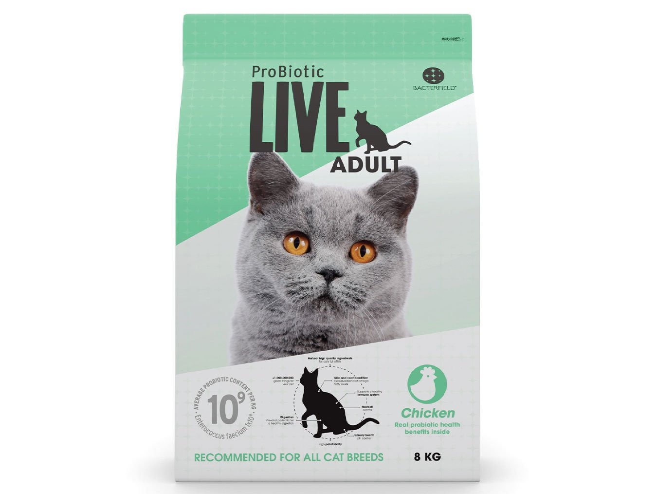 ProBiotic LIVE Adult Chicken | Probiotic Rich Dry Cat Food | ‎Immune Support | Stomach Intestines | Skin and Coat Health