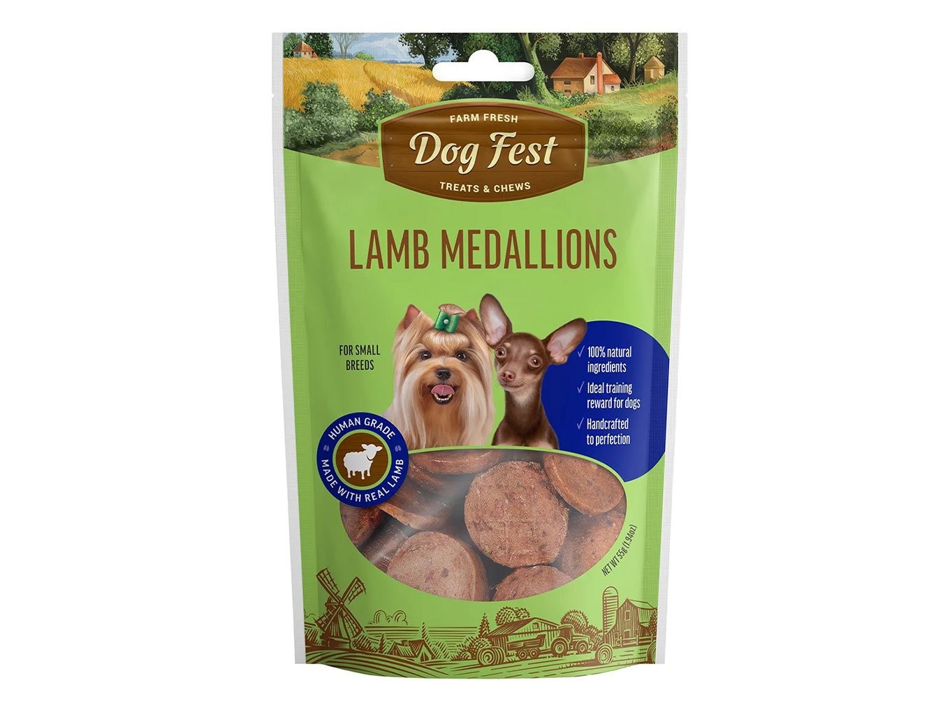 Lamb Medallions | Dog Fest Dog Treats Chews | Made for Small Dog Breeds | High Protein | Training Rewards