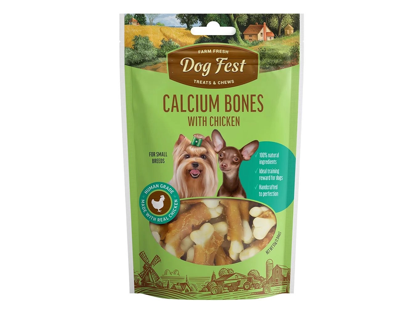 Calcium Bones with Chicken | Dog Fest Dog Treats Chews | Made for Small Dog Breeds | High Protein | Training Rewards