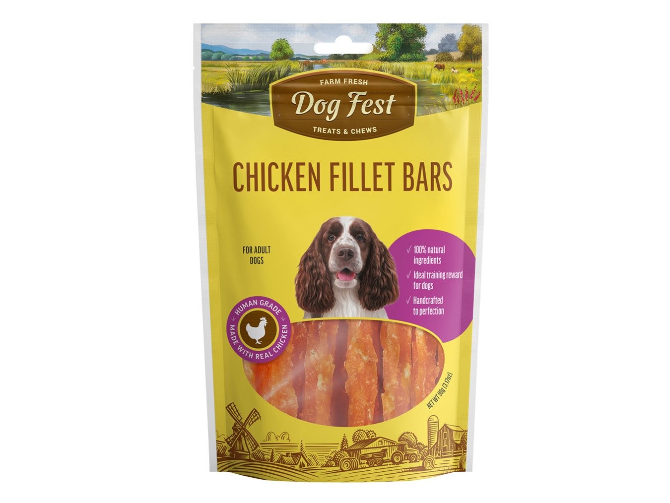 Chicken Fillet Bars | Dog Fest Dog Treats Chews | Made for Adult Dogs | High Protein Real Meat | No Artificial Flavors