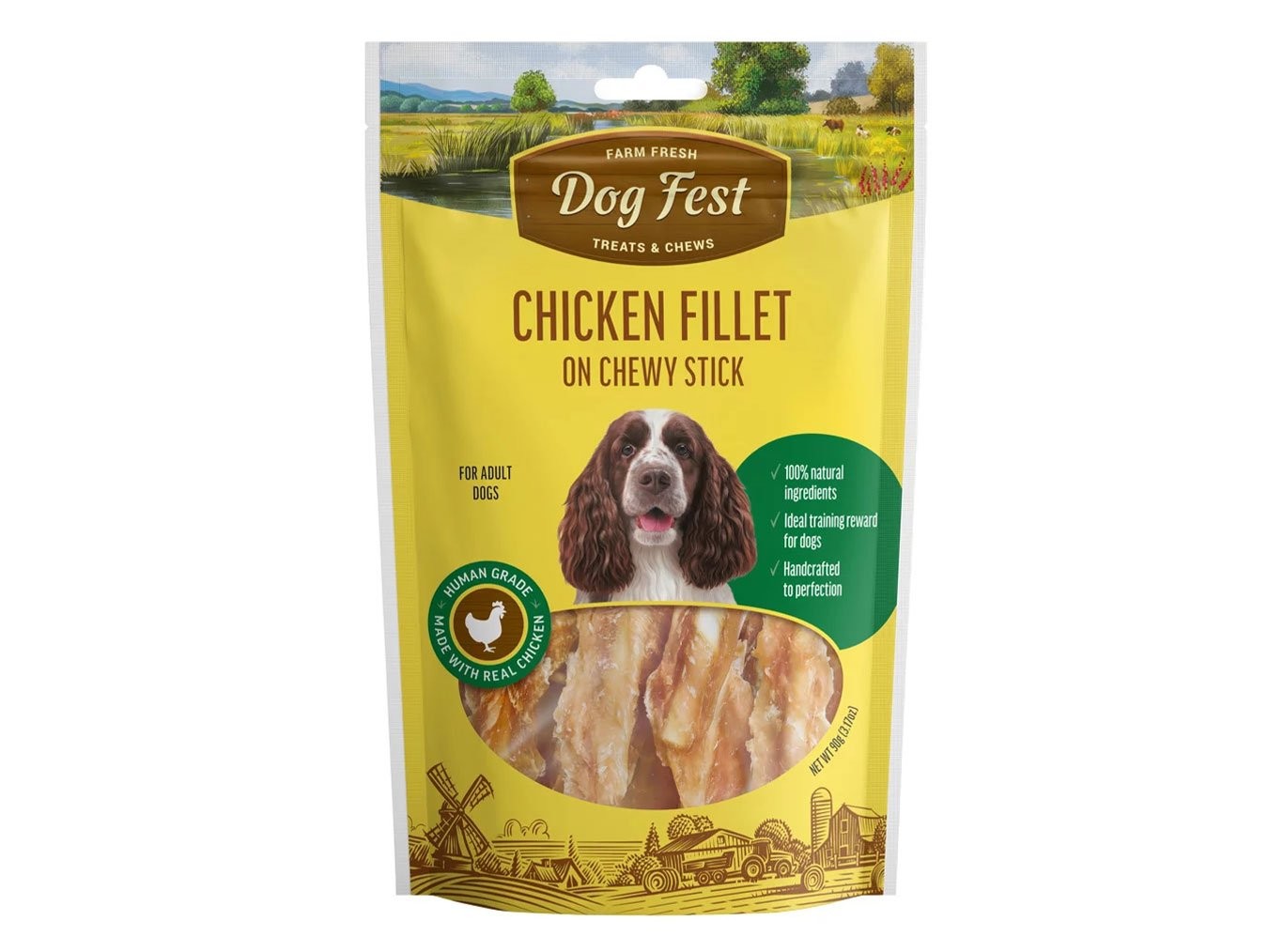Chicken Fillet on Chewy Stick | Dog Fest Dog Treats Chews | Made for Adult Dogs | High Protein Real Meat | No Artificial Flavors