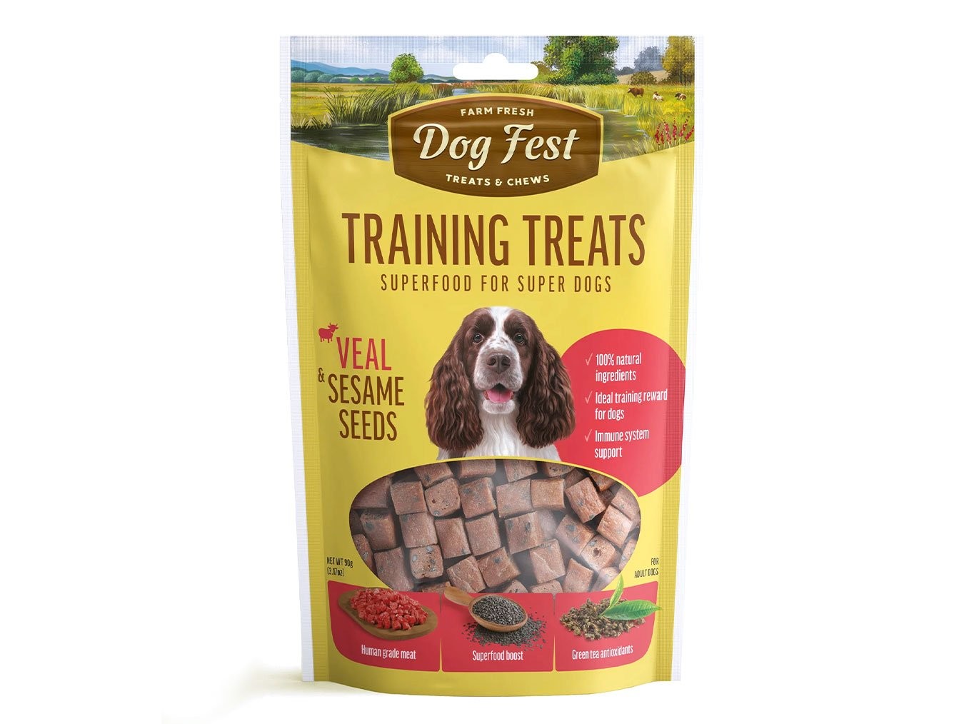 Superfood Dog Fest Training Treats for Adult Super Dogs | 100% Natural | High Protein | Bite-Sized Treats