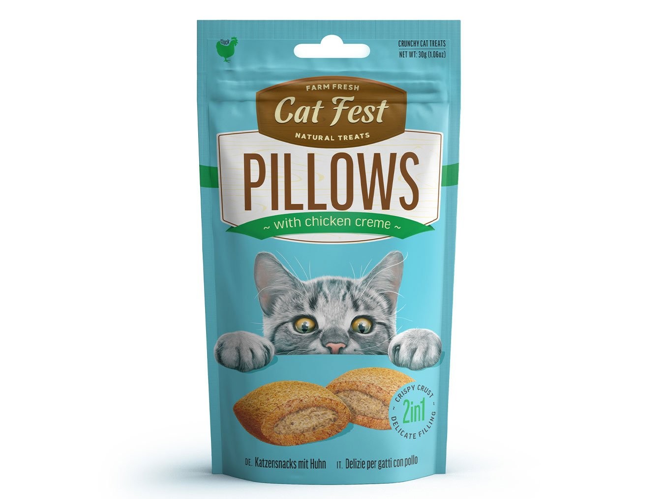 Pillows | Cat Fest Natural Cat Treats | High Protein Crispy Treats | Natural Ingredients | No Artificial Flavors
