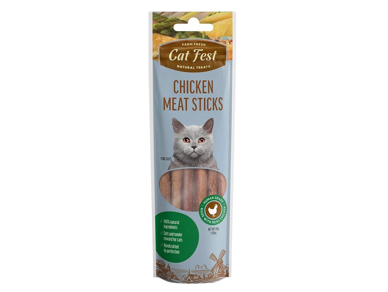 Chicken Meat Sticks | Cat Fest Natural Cat Treats | High Protein Natural Ingredients | No Artificial Flavors