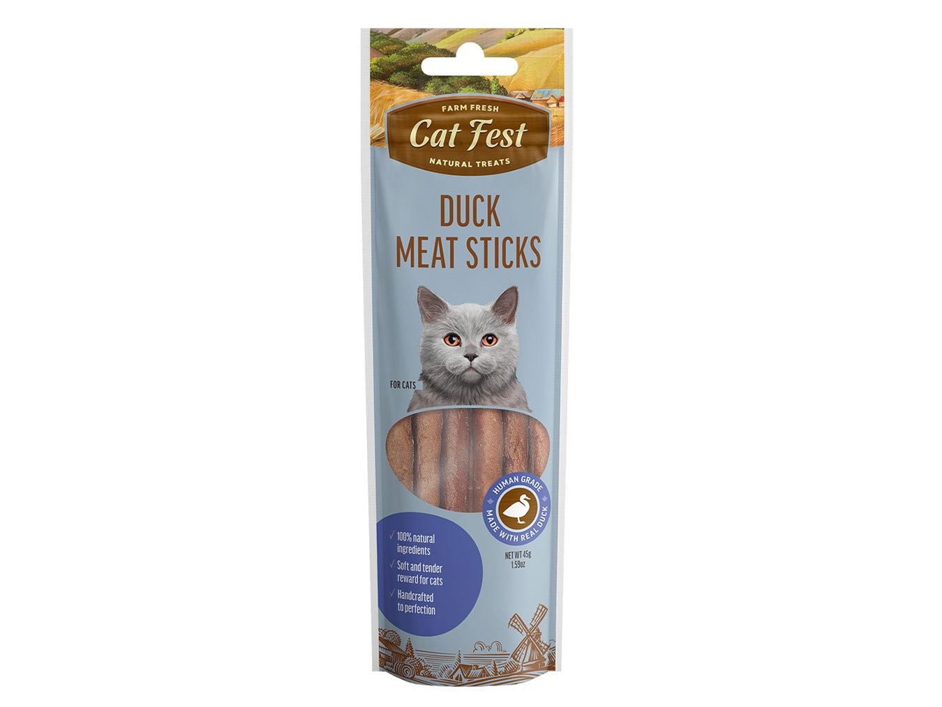 Duck Meat Sticks | Cat Fest Natural Cat Treats | High Protein Natural Ingredients | No Artificial Flavors