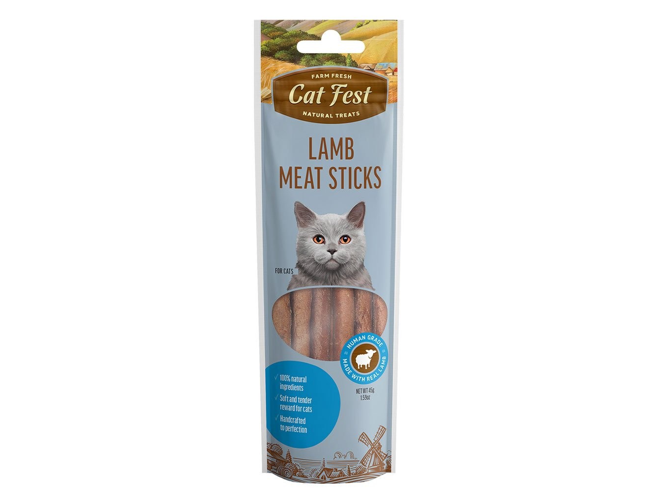 Lamb Meat Sticks | Cat Fest Natural Cat Treats | High Protein Natural Ingredients | No Artificial Flavors