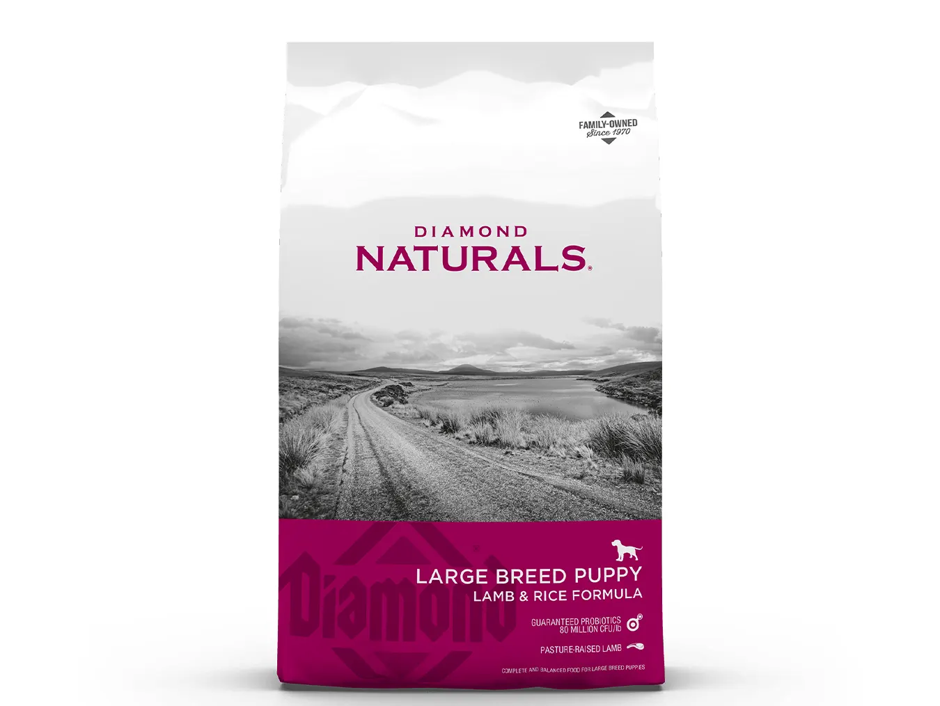 Diamond Naturals Large Breed Puppy Lamb Meal Rice Formula 15 Kg | Pasture-Raised Lamb DHA for Brain Development