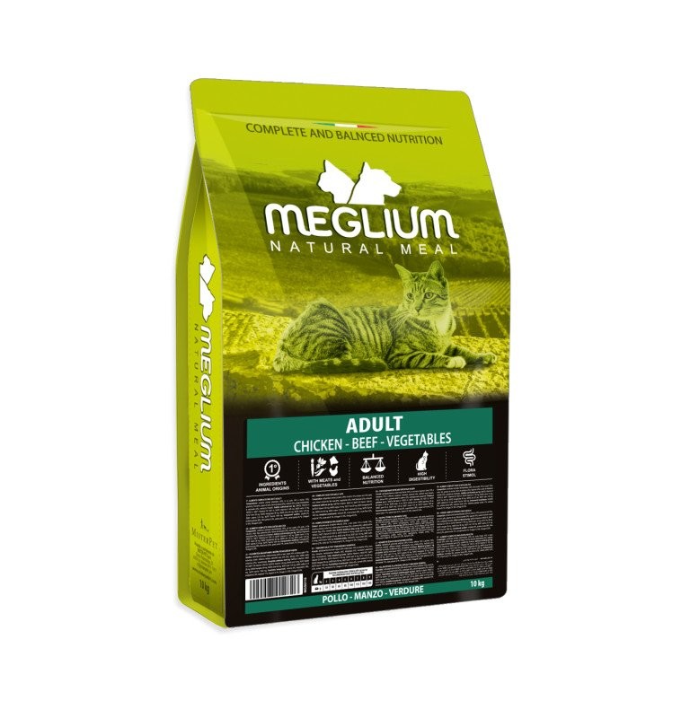 Meglium Cat Chicken-Beef-Vegetables 10KG | Balanced Nutrition with Protein Vegetables for Daily Vitality