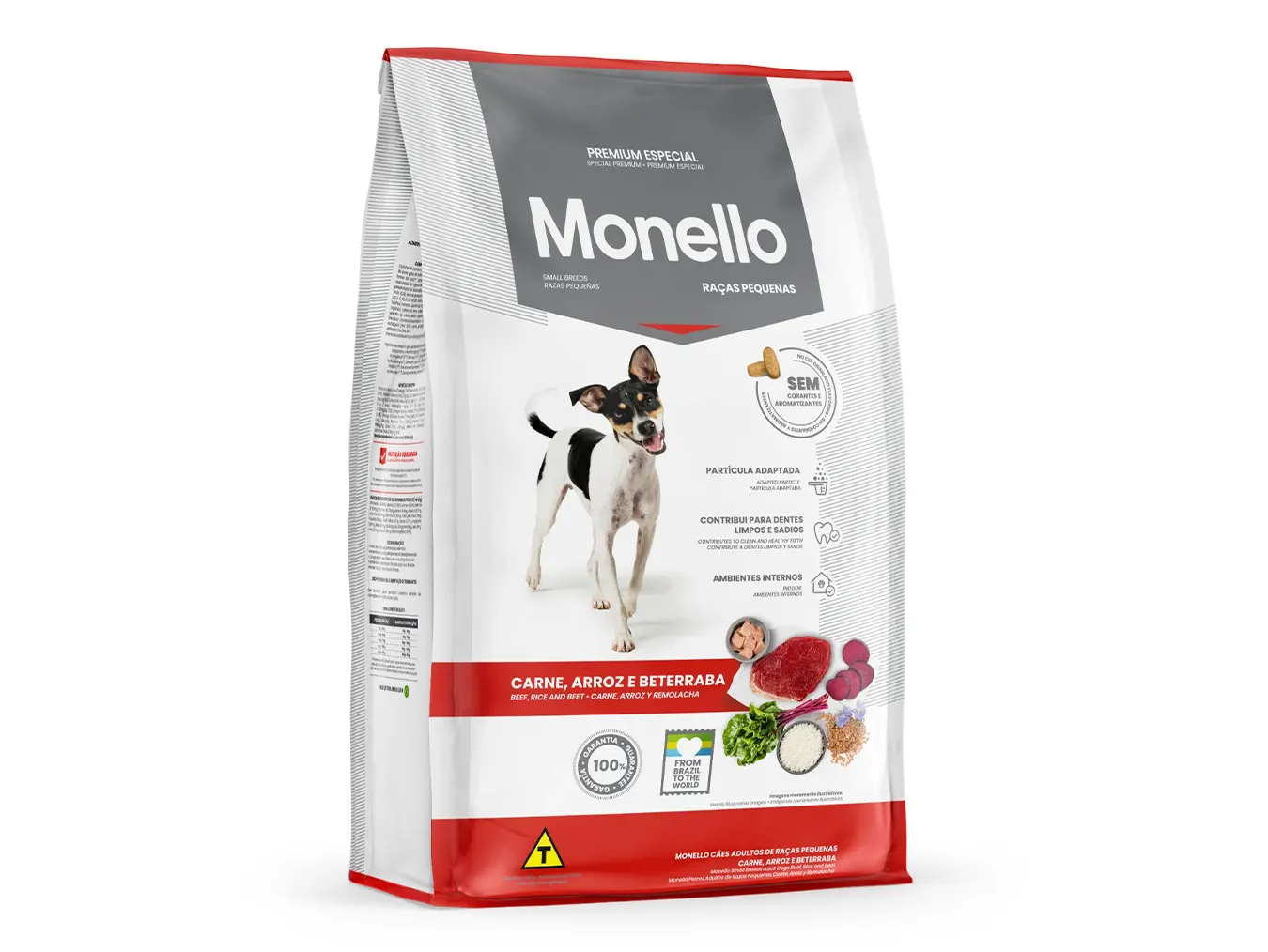 Monello Premium Dog Small Breed Dry Food | Beef, Rice Beet for Digestive Health, Dental Care Coat Shine