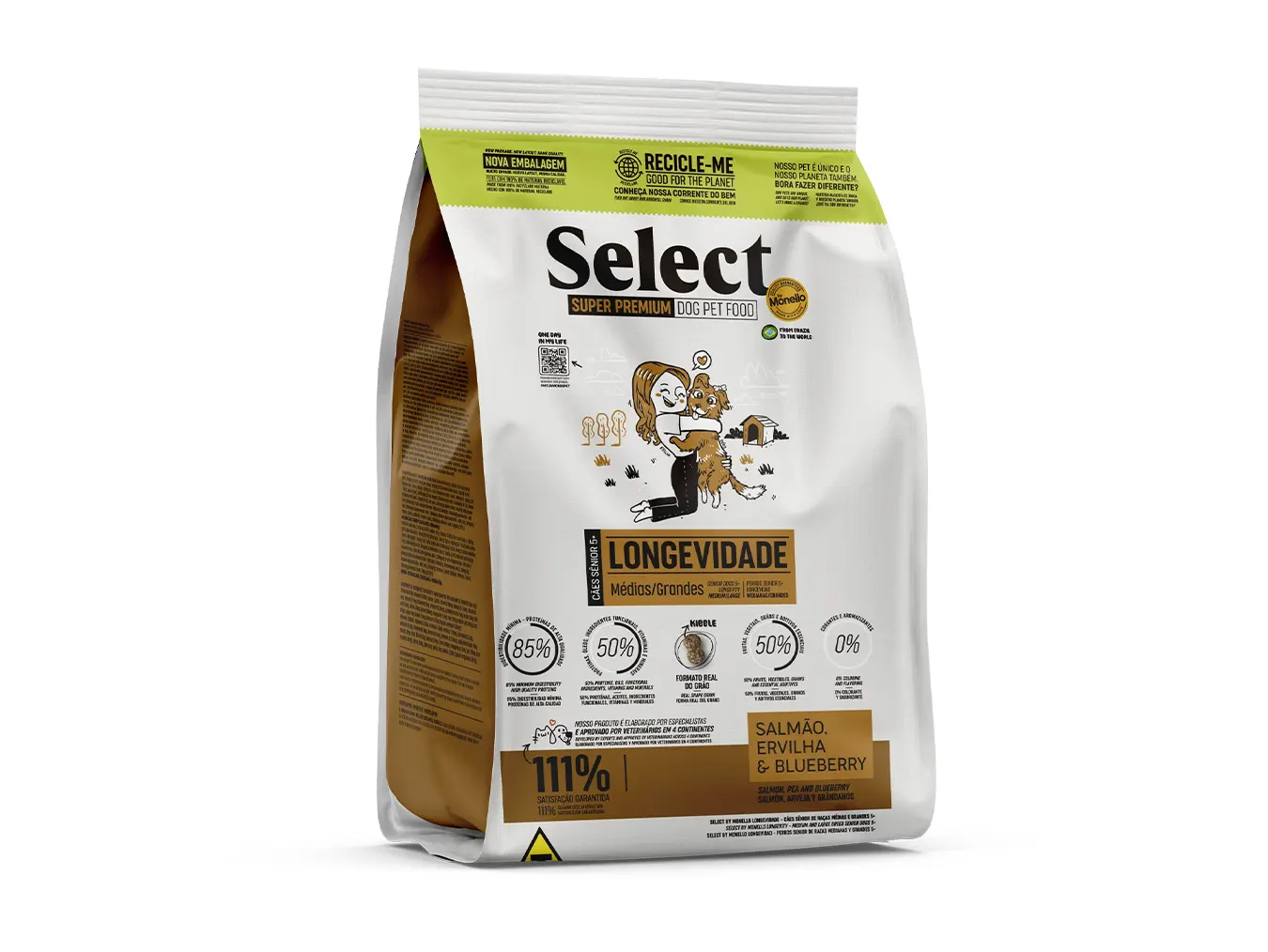 Select by Monello Longevity | High-Protein Senior Dog Food for Medium Large Breeds