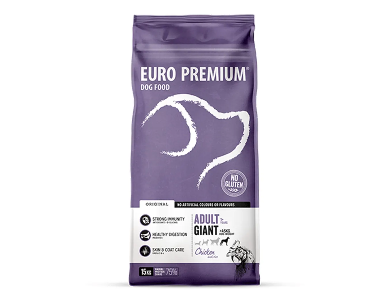 Euro Premium Giant Adult Chicken Rice 15 Kg | High-Energy Nutrition for Large Breeds