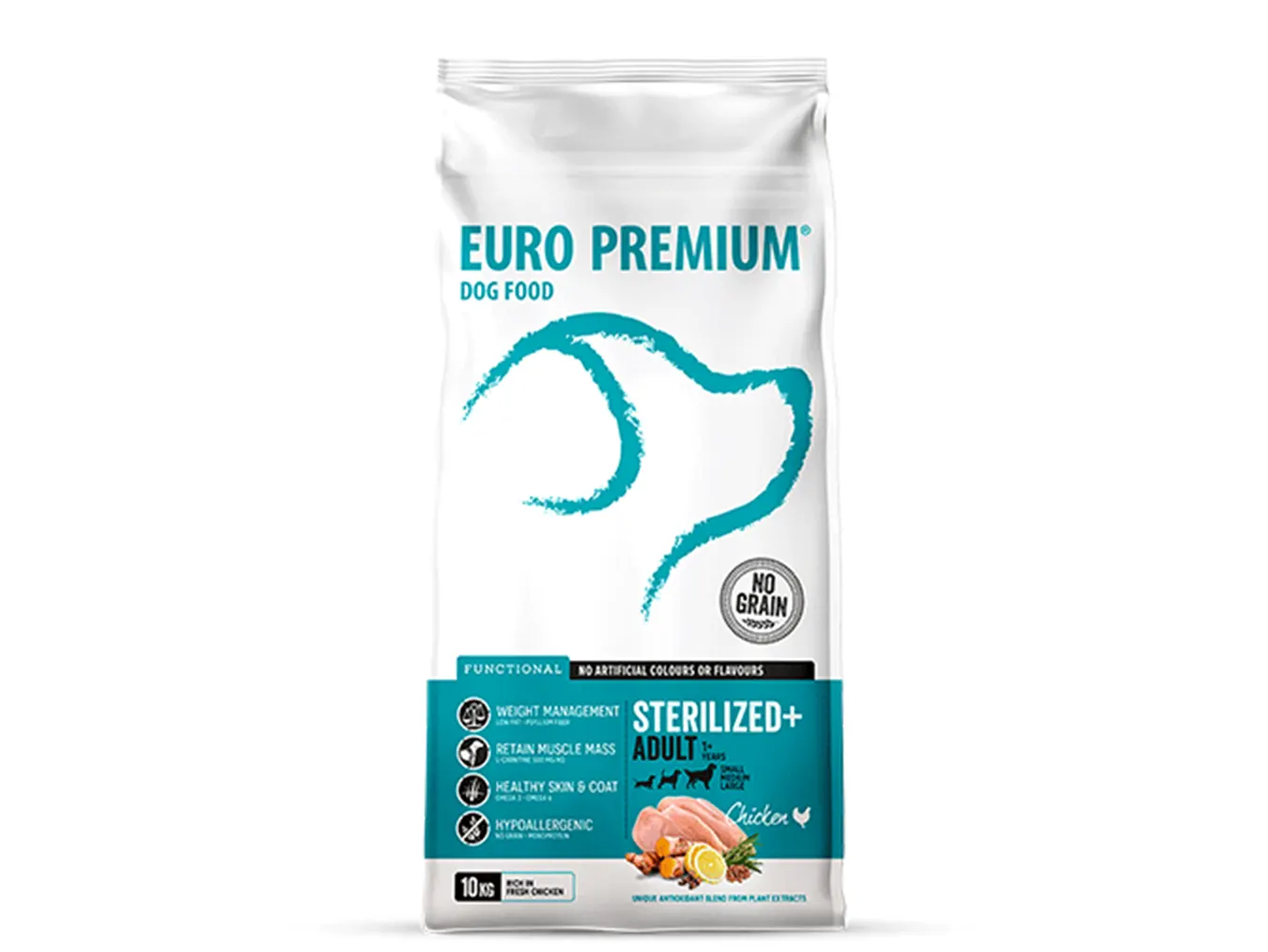 Euro Premium Adult STERILIZED+ Fresh Chicken | Weight Control Formula for Neutered Dogs