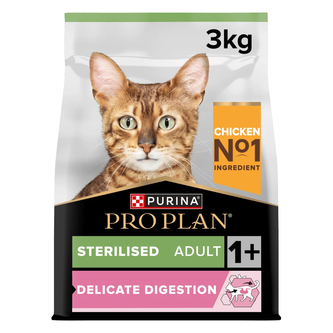 Purina Pro Plan Sterilised Adult Delicate Digestion Chicken Dry Cat Food, 3kg