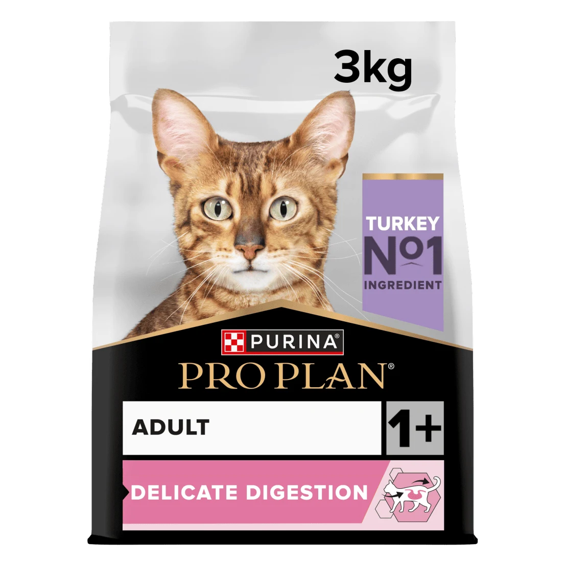 Purina Pro Plan Adult Delicate Digestion Turkey Dry Cat Food, 3kg
