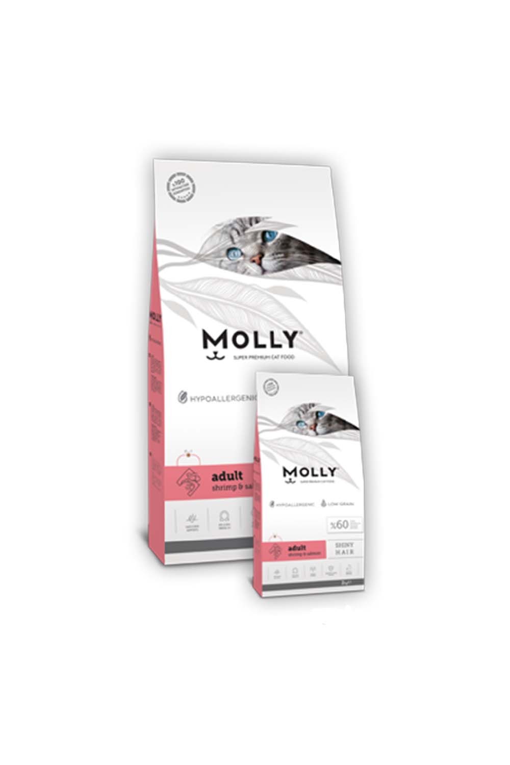 Molly - Adult Shiny Hair Shrimp & Salmon 2KG