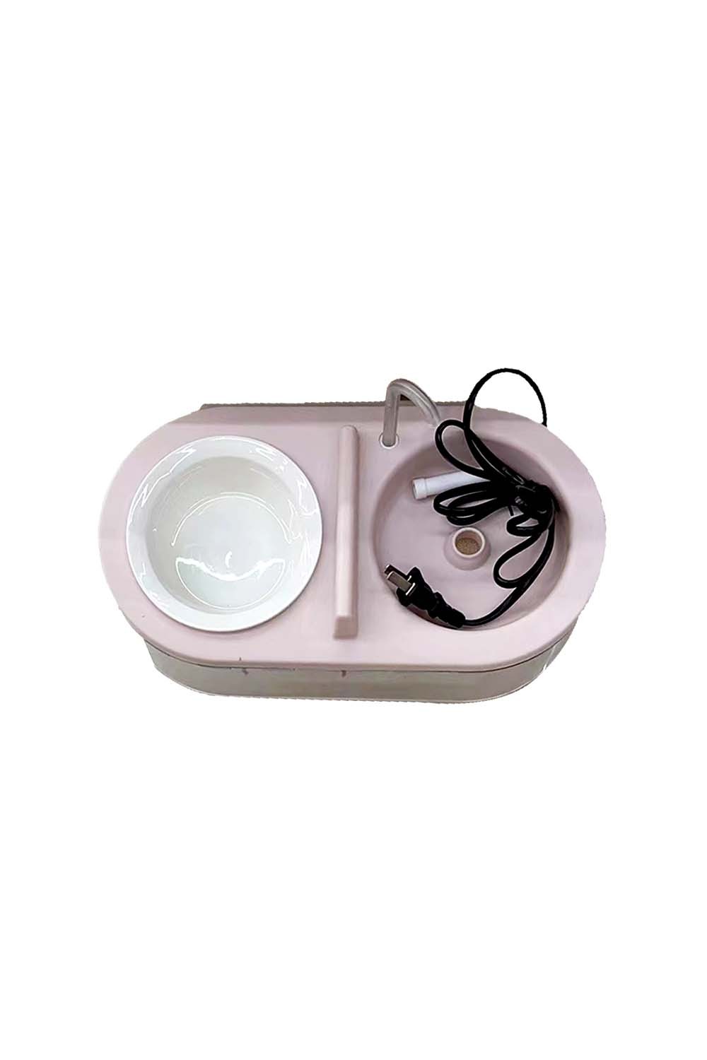 Pet Water Fountain With Stainless Steel Food Bowel