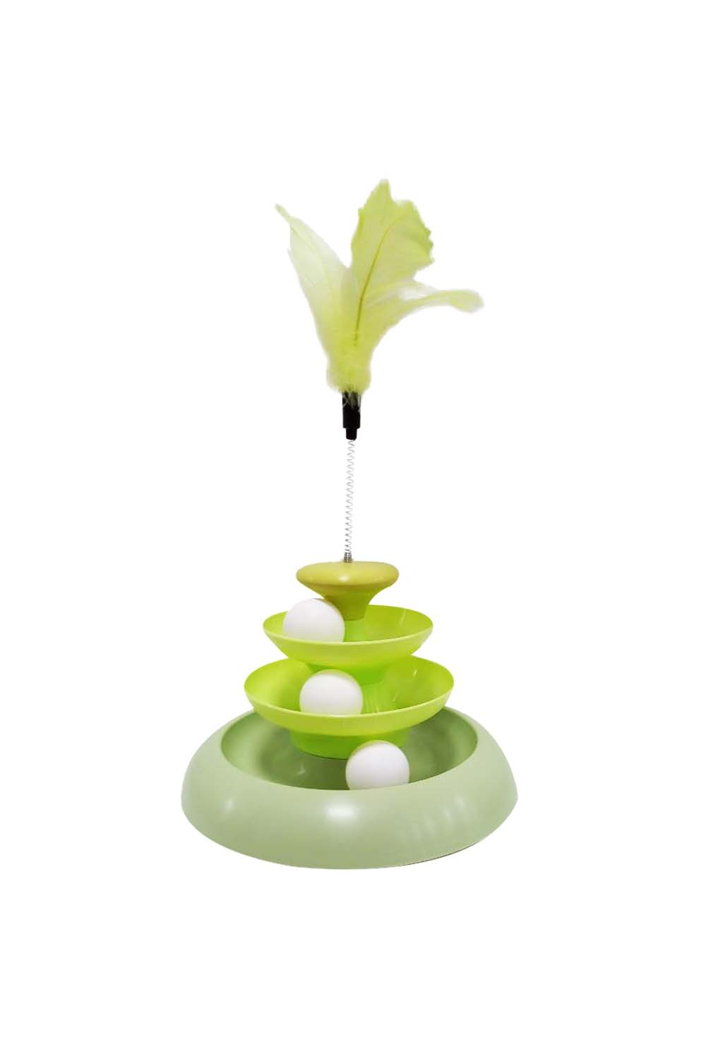 Cat Roundabout Toy with Feather