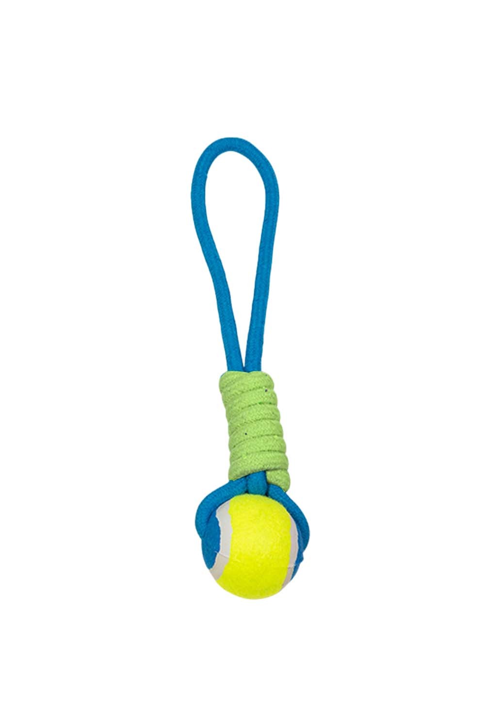ForPet - Dog Toy Tennis Ball on a Knotted Cotton Rope With Handle