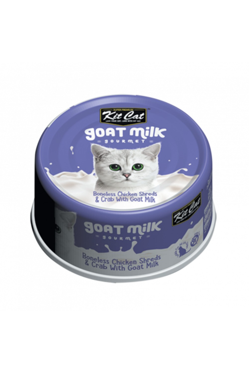 Kit Cat Boneless Chicken Shreds & Crab With Goat Milk 70g
