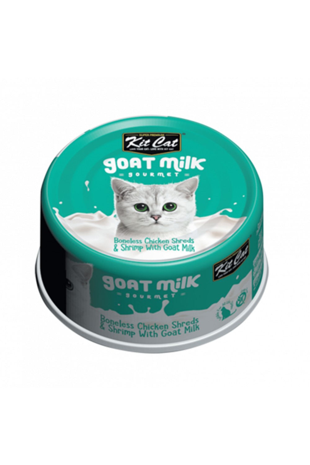 Kit Cat Boneless Chicken Shreds & Shrimp With Goat Milk 70g