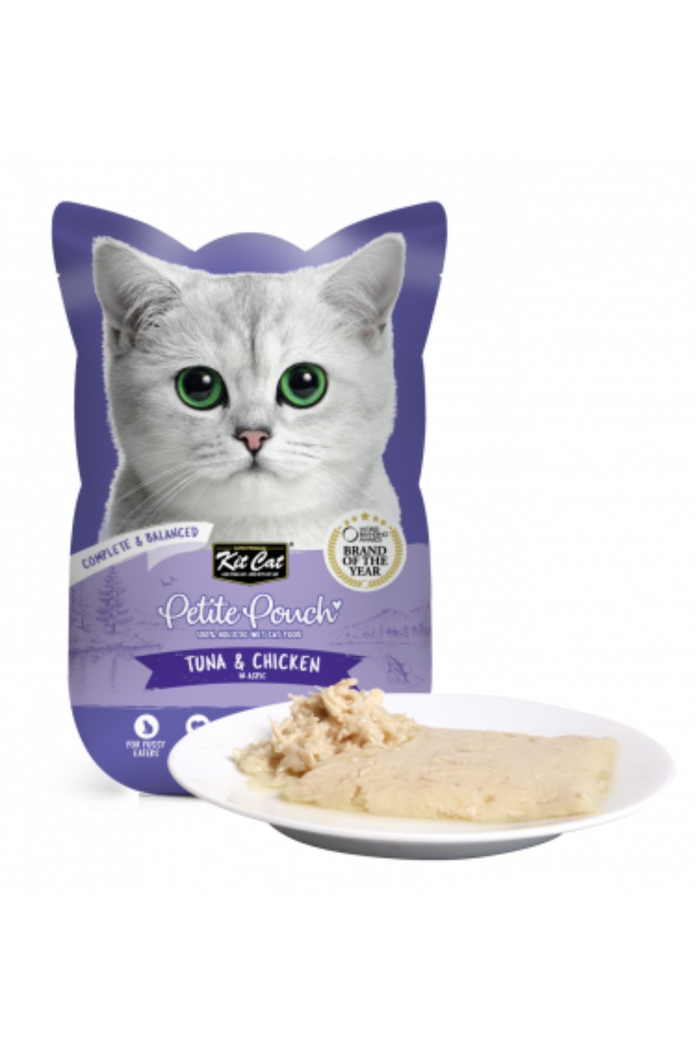 Kit Cat Petite Pouch Complete & Balanced Tuna & Chicken in Aspic 70g