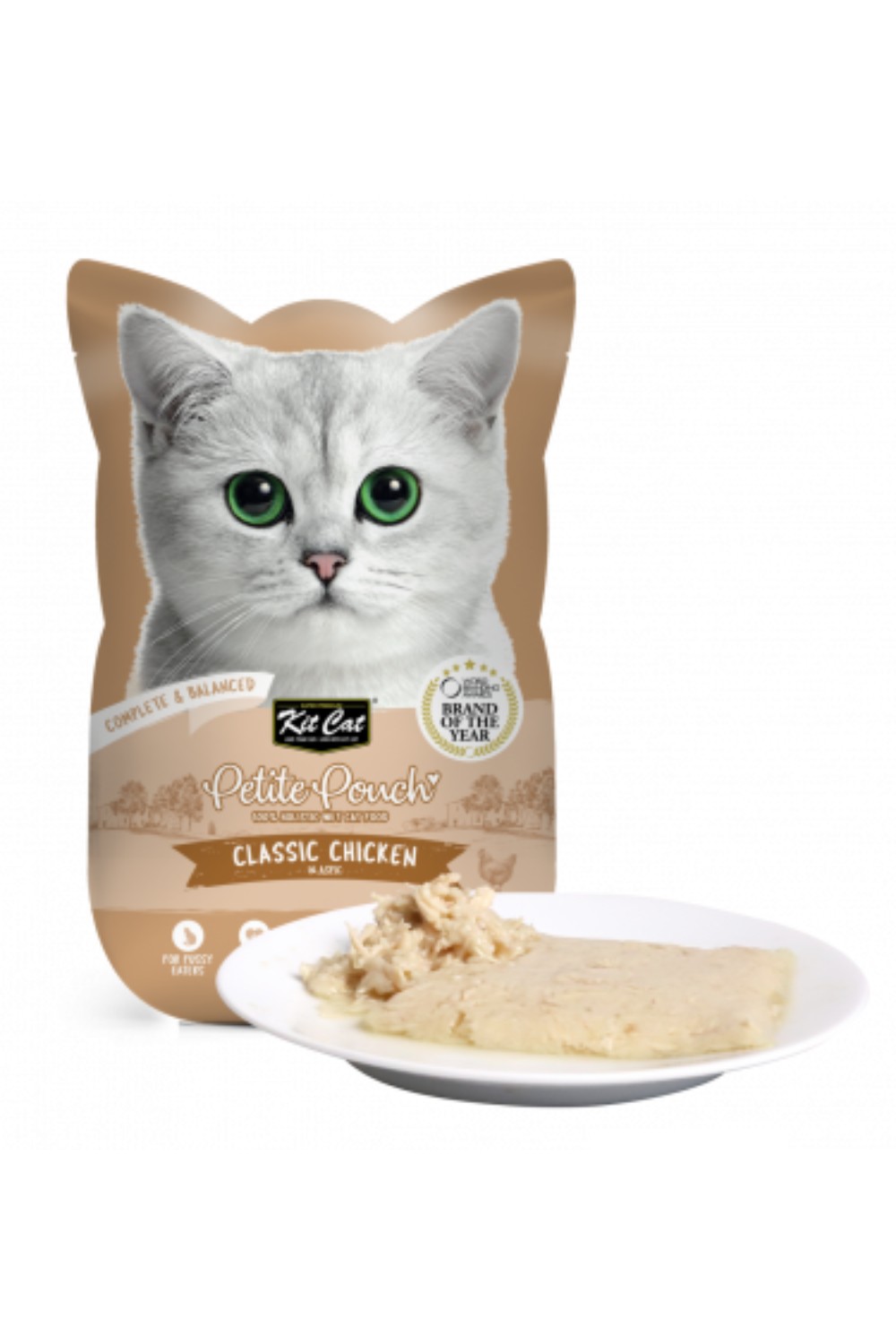 Kit Cat Petite Pouch Complete & Balanced Classic Chicken in Aspic 70g