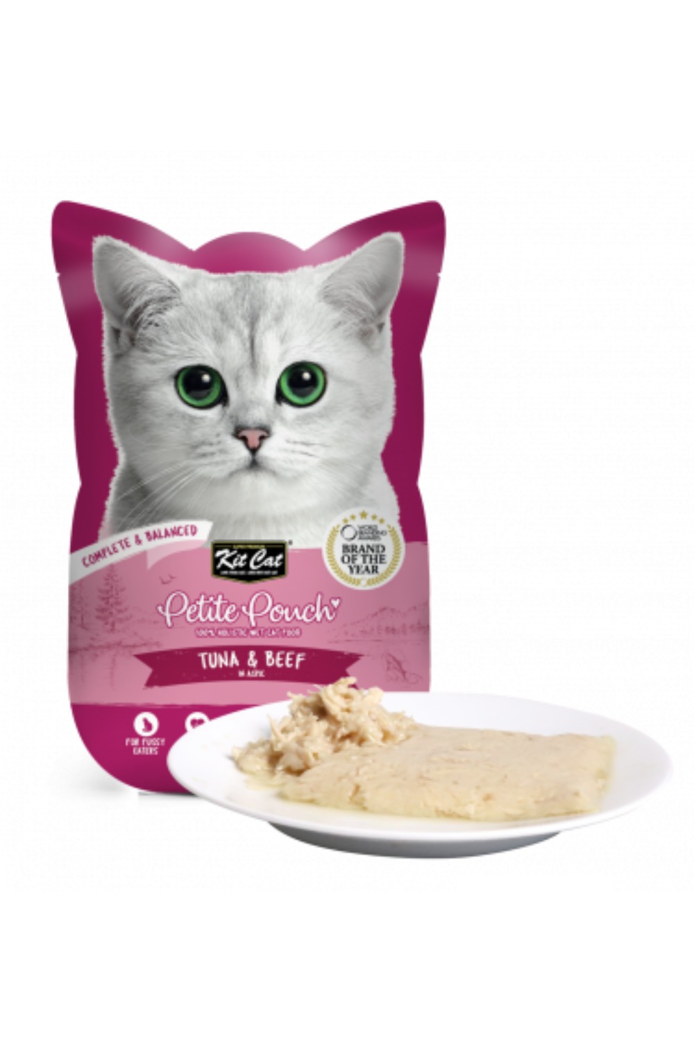 Kit Cat Petite Pouch Complete & Balanced Tuna & Beef in Aspic 70g