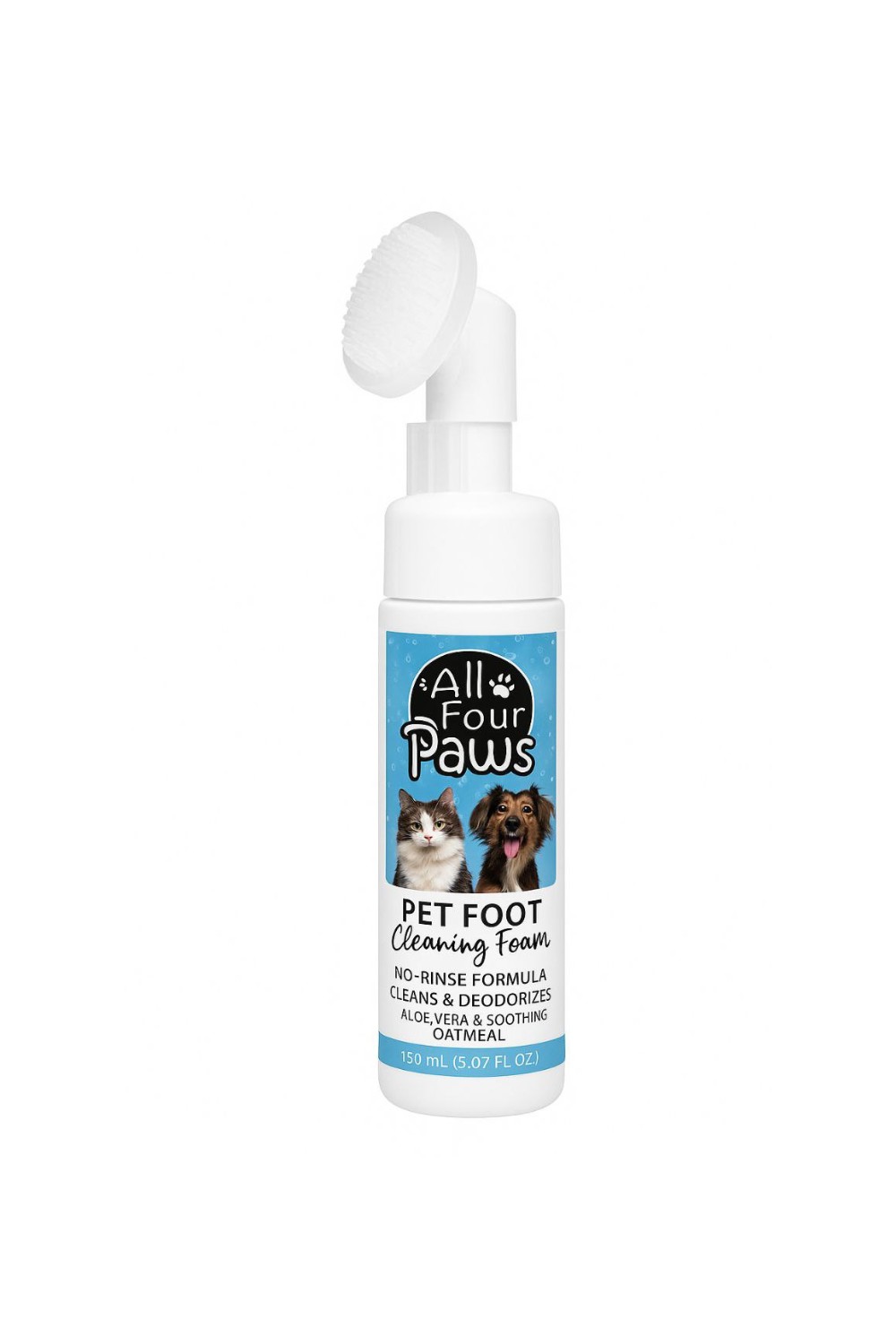 All Four Paws Pet Foot Cleaning Foam – No-Rinse Formula with Brush | 150ml