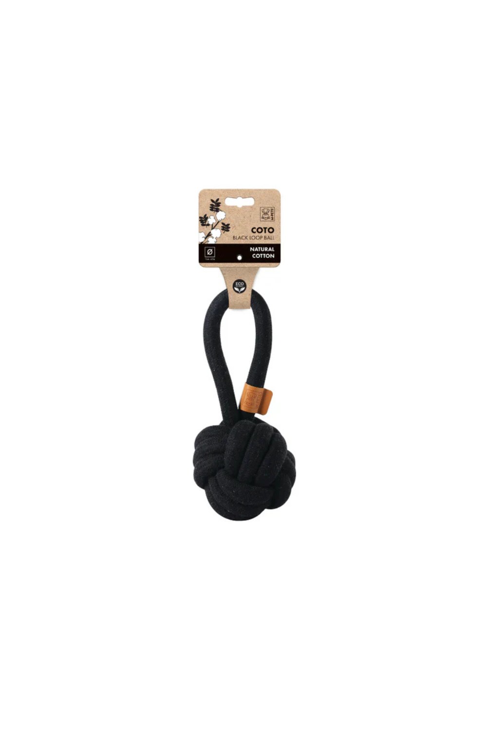M-Pets COTO Black Loop Ball Natural Cotton