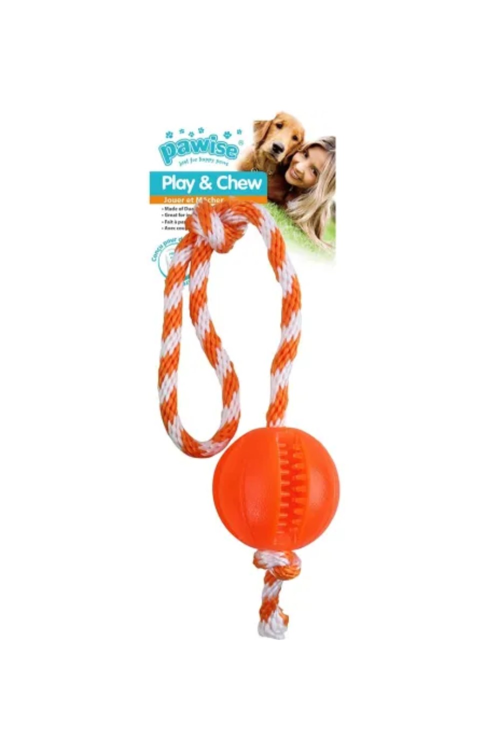 Pawise Ball on a rope dog toy Play & Chew