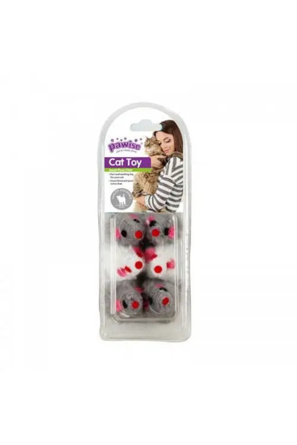 Pawise Plush Mice Cat Toy, 2inch, 6 Pieces
