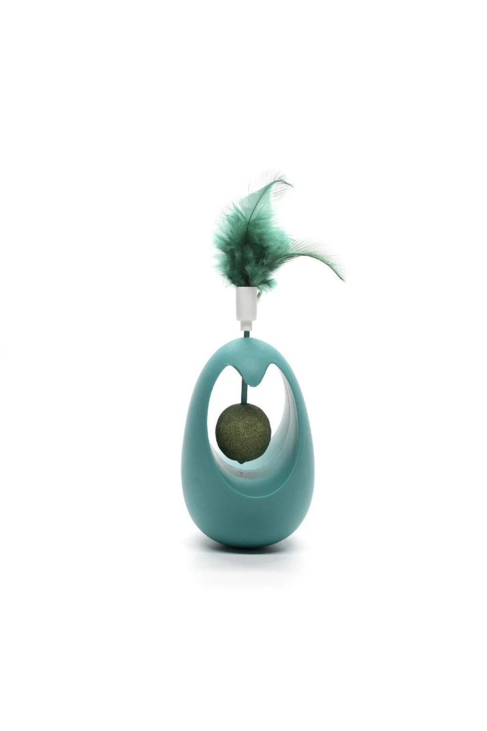 Feather Tumbler Cat Toy with Spin Mint Ball