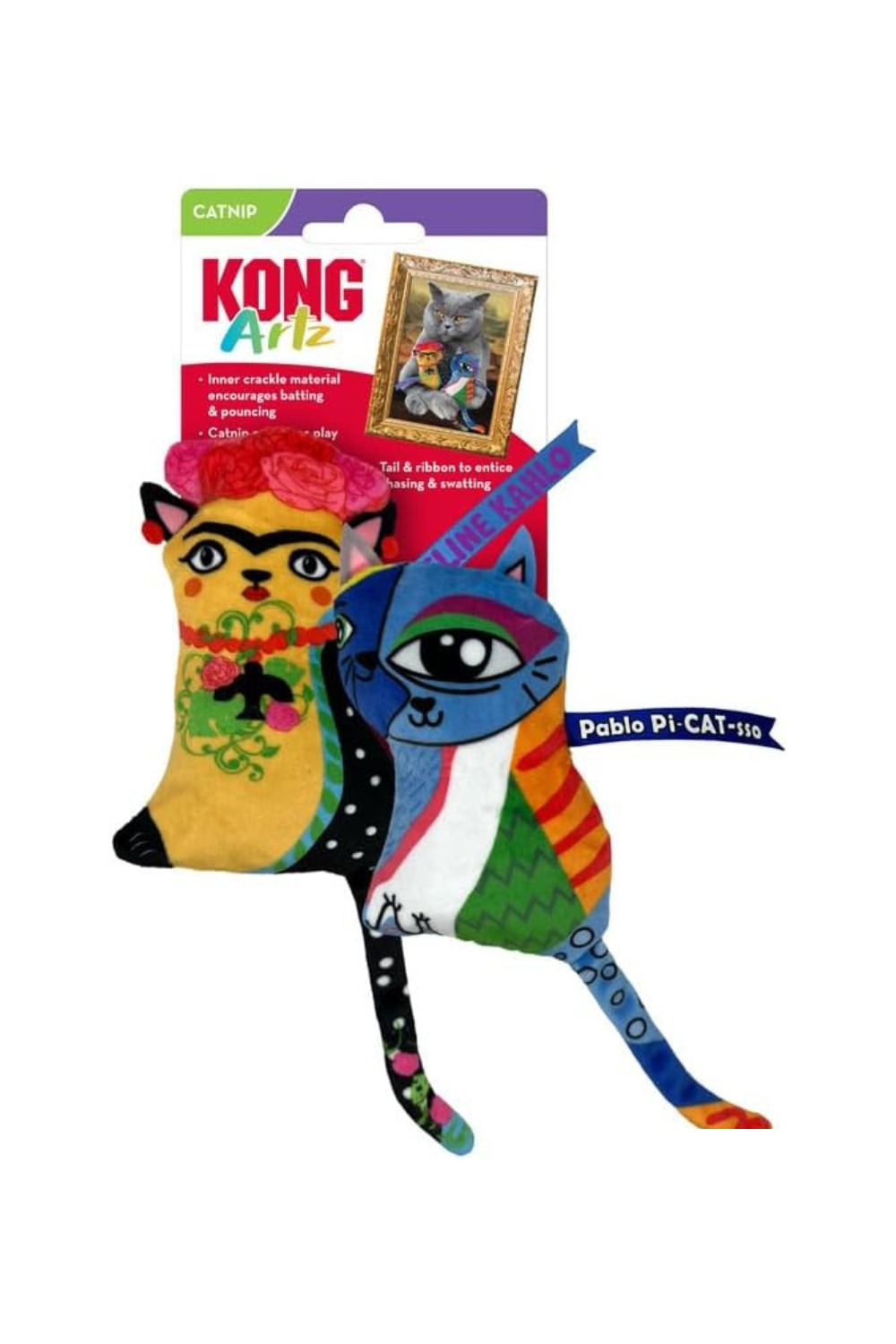 KONG Artz Cats - Crackling Cat Toys with Catnip(Kahlo/Picasso)