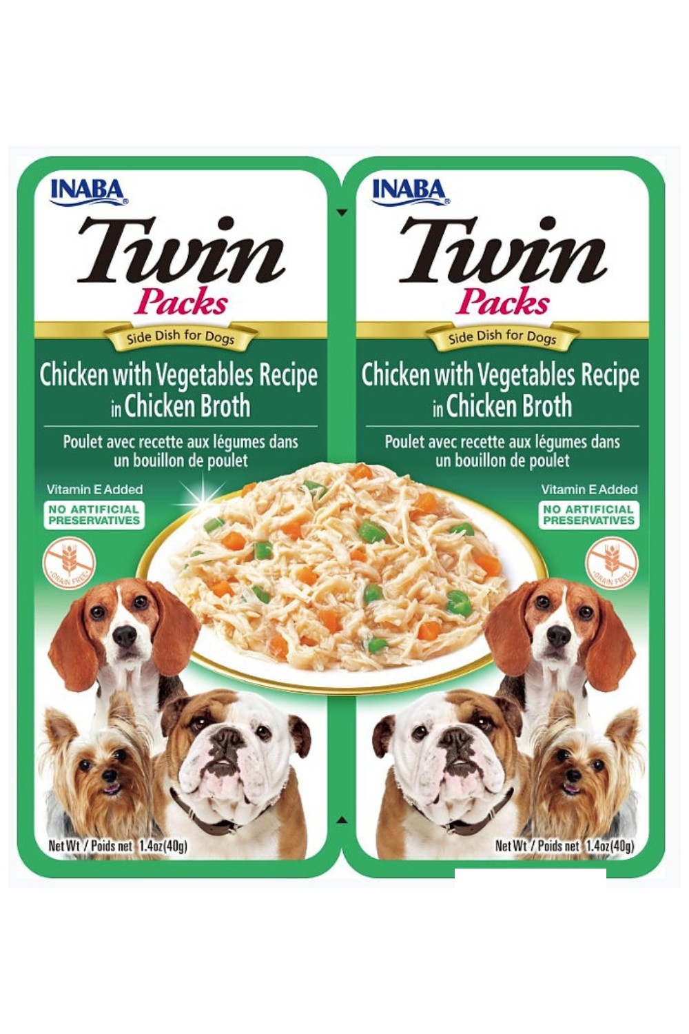 Inaba Twin Packs For Dogs Chicken with Vegetables Recipe in Chicken Broth