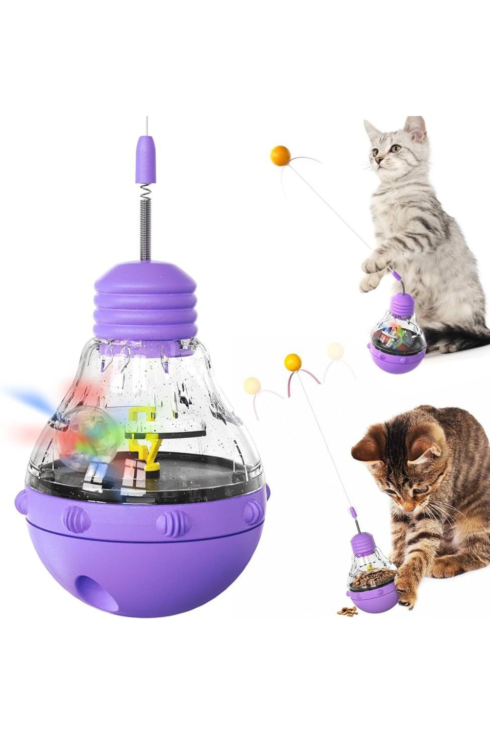 Interactive Cat Toy for Indoor Cats, Cat Treat Puzzle Feeder Toy-Cat Treat Dispenser 41.5-8.6 cm
